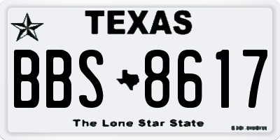 TX license plate BBS8617