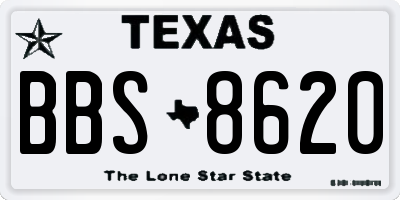 TX license plate BBS8620