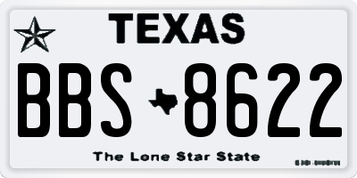 TX license plate BBS8622