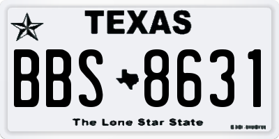 TX license plate BBS8631