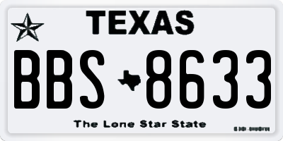 TX license plate BBS8633