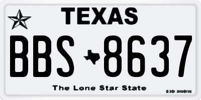 TX license plate BBS8637