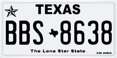 TX license plate BBS8638