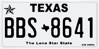 TX license plate BBS8641