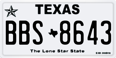 TX license plate BBS8643