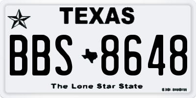 TX license plate BBS8648