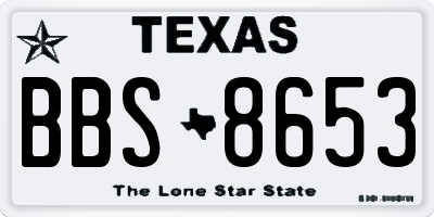 TX license plate BBS8653