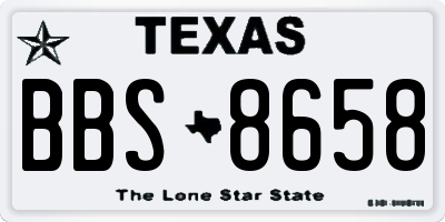 TX license plate BBS8658