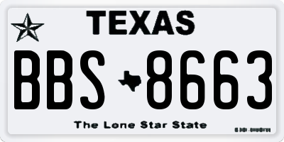 TX license plate BBS8663