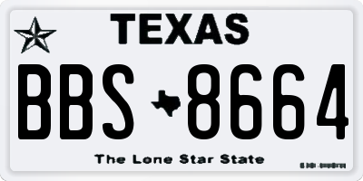 TX license plate BBS8664