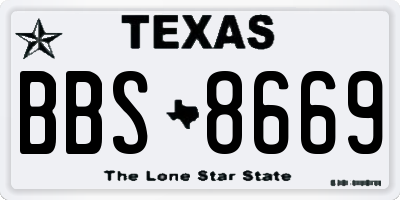 TX license plate BBS8669