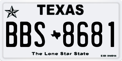 TX license plate BBS8681