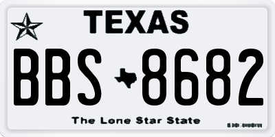 TX license plate BBS8682