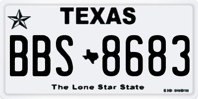 TX license plate BBS8683