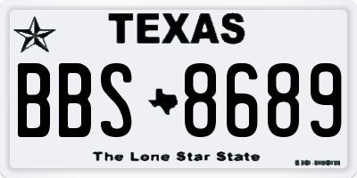 TX license plate BBS8689