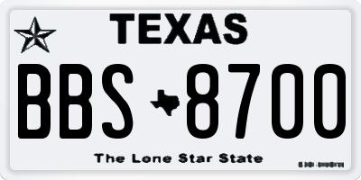 TX license plate BBS8700