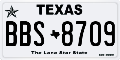 TX license plate BBS8709