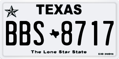 TX license plate BBS8717