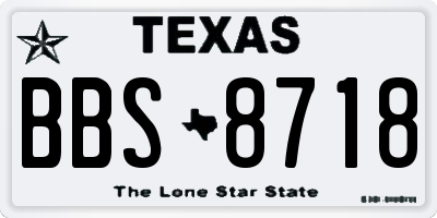 TX license plate BBS8718