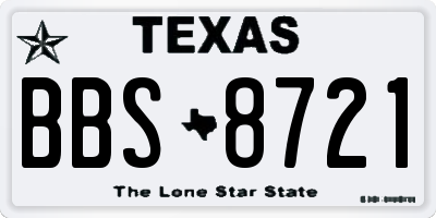 TX license plate BBS8721