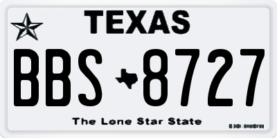 TX license plate BBS8727
