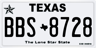 TX license plate BBS8728