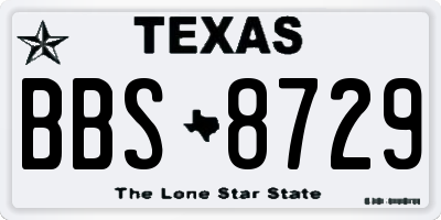TX license plate BBS8729