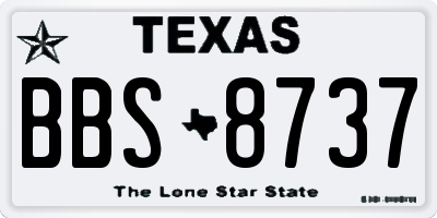 TX license plate BBS8737
