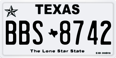 TX license plate BBS8742