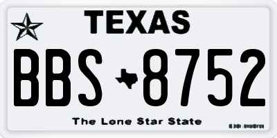 TX license plate BBS8752