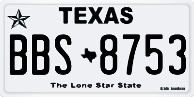 TX license plate BBS8753