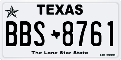 TX license plate BBS8761