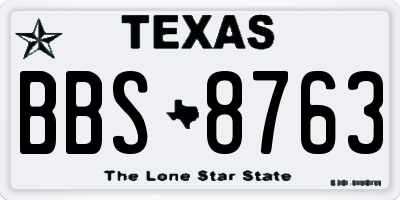 TX license plate BBS8763