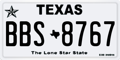 TX license plate BBS8767