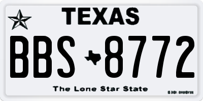 TX license plate BBS8772