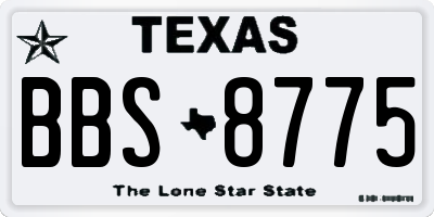 TX license plate BBS8775