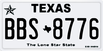 TX license plate BBS8776