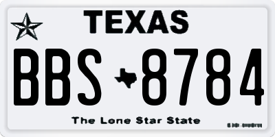 TX license plate BBS8784