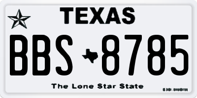 TX license plate BBS8785