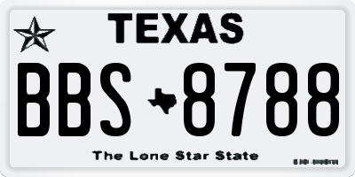 TX license plate BBS8788