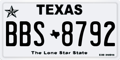 TX license plate BBS8792