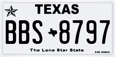 TX license plate BBS8797