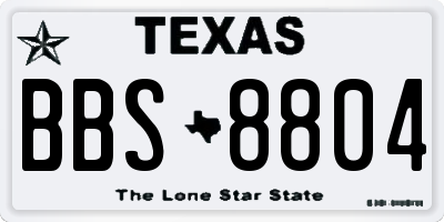 TX license plate BBS8804
