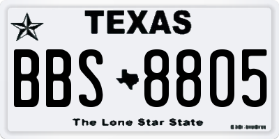 TX license plate BBS8805