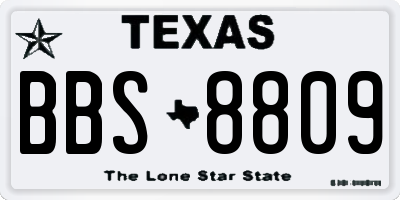 TX license plate BBS8809