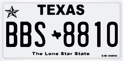 TX license plate BBS8810