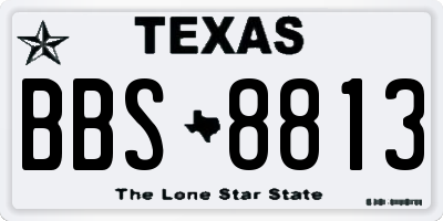TX license plate BBS8813