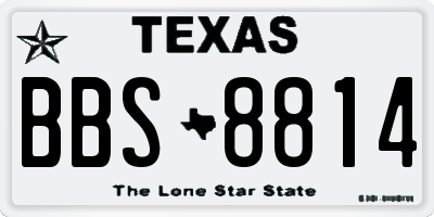 TX license plate BBS8814