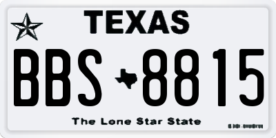 TX license plate BBS8815