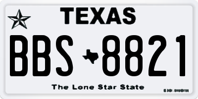 TX license plate BBS8821